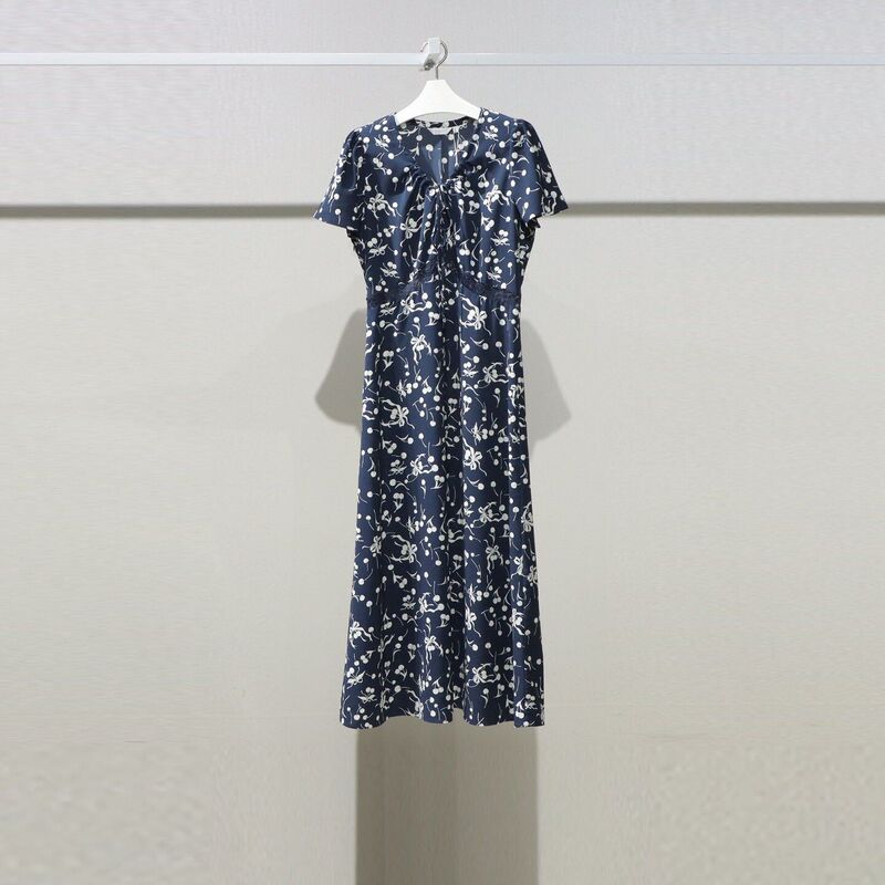 Mm Mai Mai 26 Summer Style French Romantic Floral Dress Women's Short-Sleeved V Neck Tie Long Dress 1H4390521 Mm Mai Mai 26 Summer Style French Romantic Floral Dress Women's Short-Sleeved V Neck Tie Long Dress 1H4390521