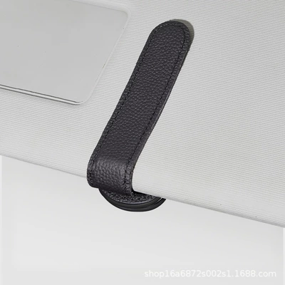 Car Glasses Holder, Leather — Car Glasses Clip/Bill Clip