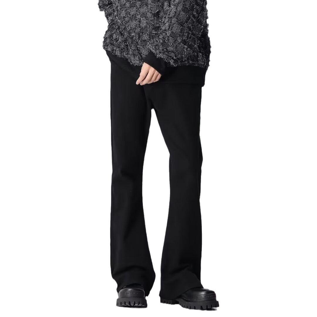 American High Street 2024 primavera y otoño nuevo estilo suelto recto negro casual pantalones largos marca de moda jeans para hombres