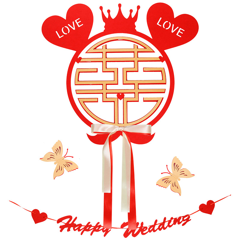 Xi carácter pegatinas boda decoración puerta Pegatinas de vidrio puerta boda no tejida tela grande roja Xi Cama grande Xi carácter grande Xi