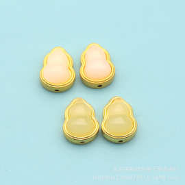 保色沙金葫芦配件手链隔珠配饰古法金diy如意小吊坠手串饰品配饰