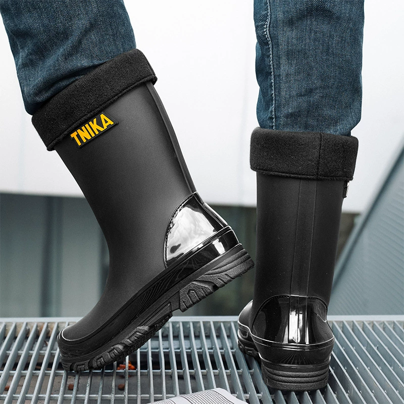 Водонепроницаемый горловина мужская высокая труба дождевая сапоги ночью
