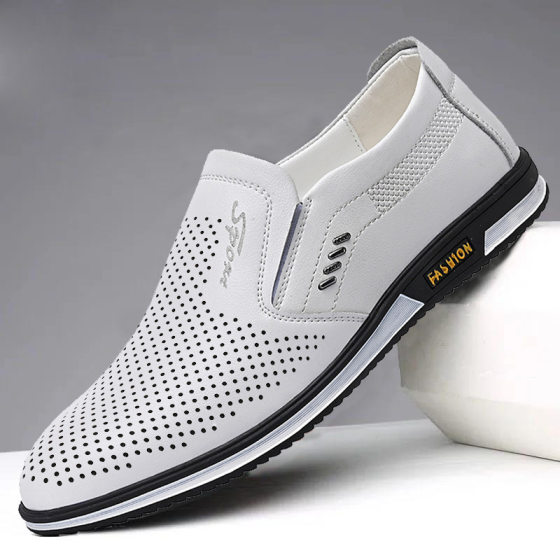 Cross-border leather shoes men's 2023 Summer new men's breathable outdoor casual shoes cross-border wholesale men's shoes