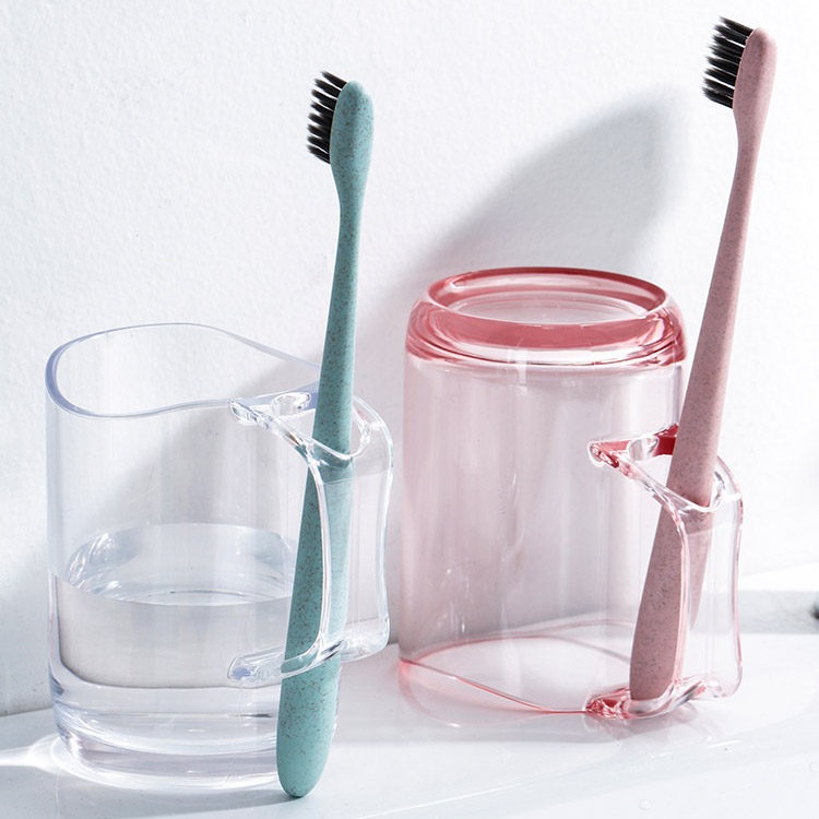 Cepillo de dientes taza de enjuague bucal taza de cepillo de dientes caja de almacenamiento taza de lavado enjuague bucal taza hogar simple transparente pareja Taza