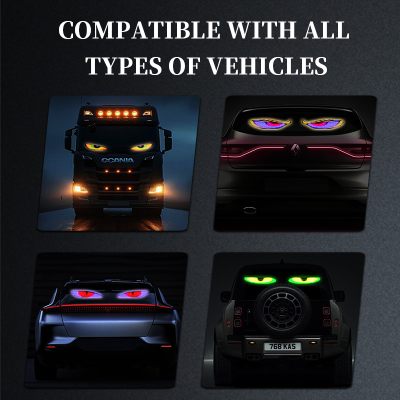 Ojos del diablo transfronterizos LED pantalla flexible lámpara interior de automóviles lámpara de ventanas de camiones lámpara de ojos del diablo universal image 3