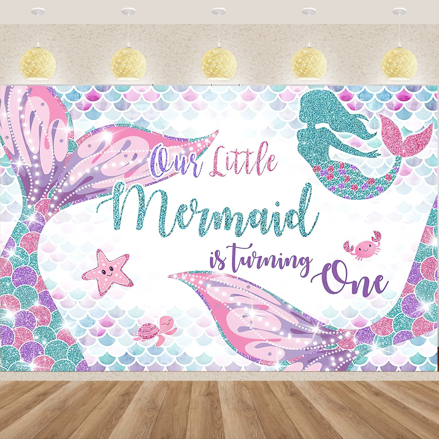 Трансграничный новый амазонка русалка детская тема дня рождения фото фото фото фон ткани украшения баннер специально для