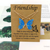 Cross -border new FRIENDSHIP Friendship Butterfly Necklace Simple Friends Dripping Oil Strange Color Butterfly Necklace