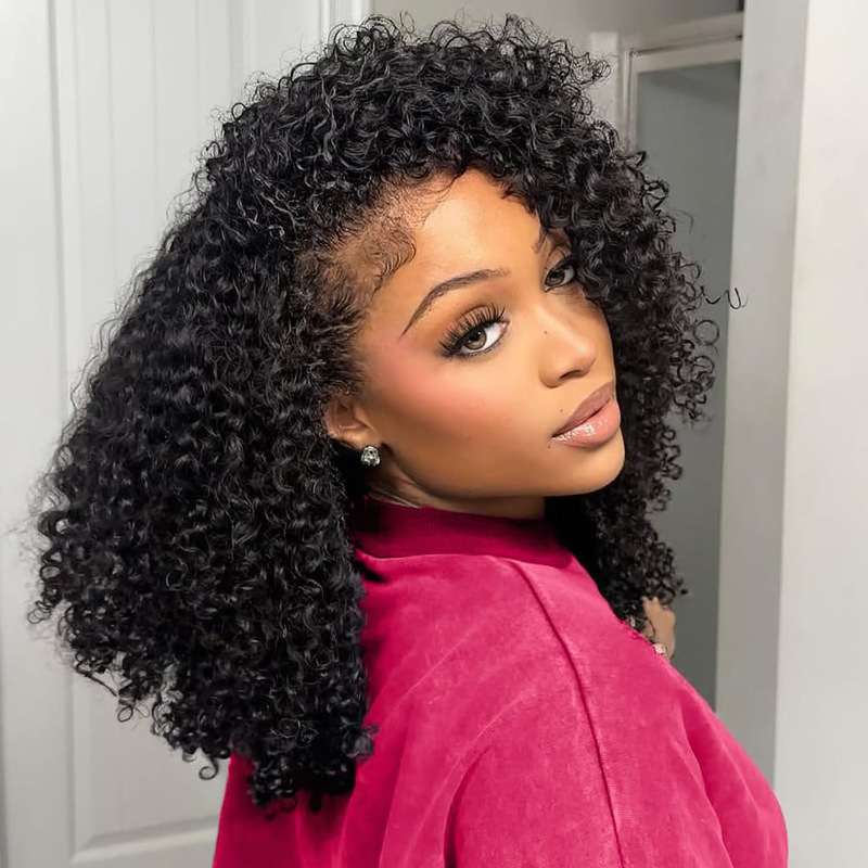 Pixie Curlyhumanhair Wig 12A Real Human Hair Wig 250 Density Pixie Curly Hair
