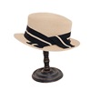 Huaqiao spring and summer new leisure versatile striped sticker fine grass hat ladies shade short eaves flat -top small hat