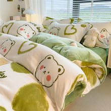 珊瑚绒被套单件冬天双面绒加绒冬季加厚法兰绒被罩法莱绒毛绒毯子