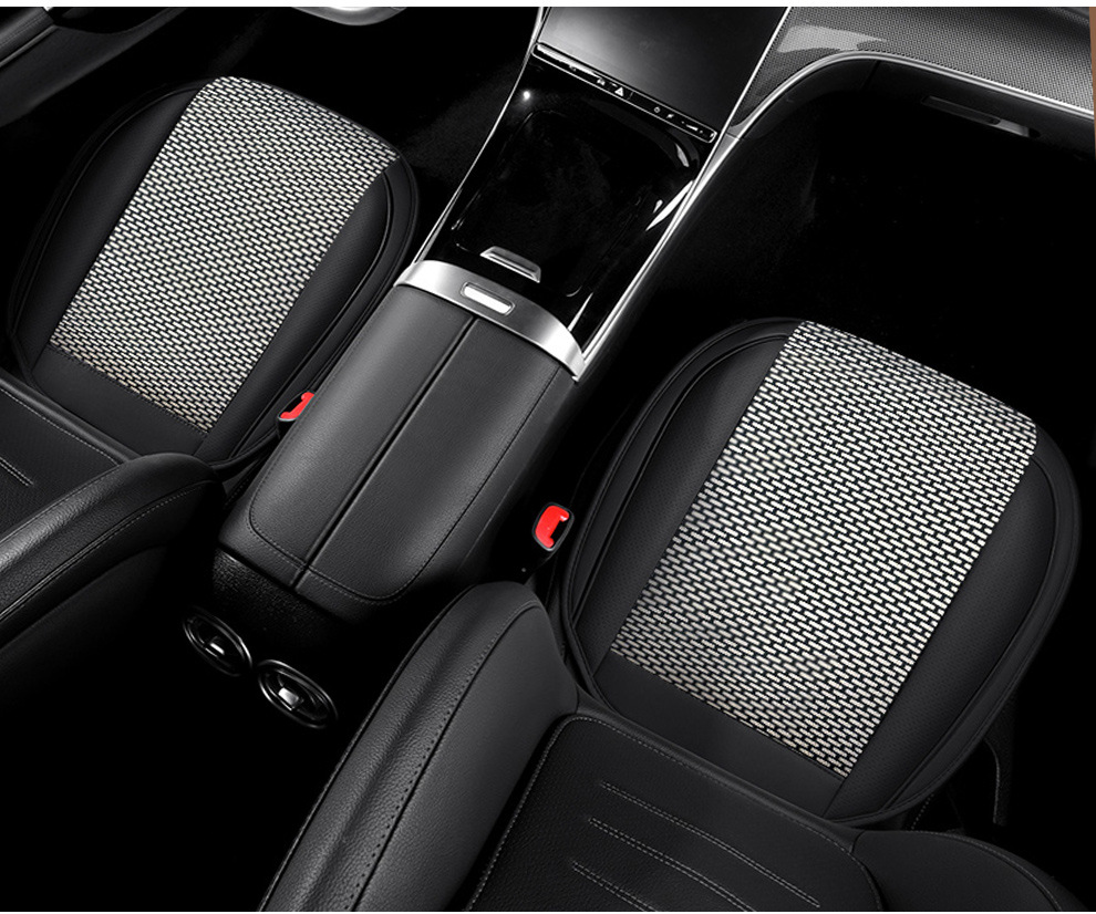 Factory Direct Sales Breathable Leather and Ice Silk Combination Three-Dimensional Comfortable Soft Universal Car Seat Cover for All Seasons, Durable and Stain-Resistant
