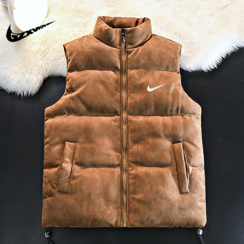 Men's Sports Cotton Clothing Couple's Loose Suede Vest Outwear Autumn and Winter Thickeneded Warm Stand-Up Collar Cotton Outwear Men's Workwear