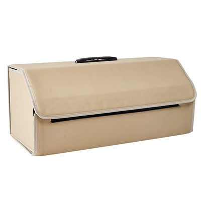 Car storage bag/box | printable LOGO leather storage - creamy-white-top-handle-extra-large