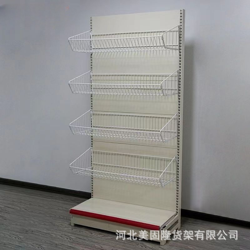 Supermercado jaula colgante estante de cesta colgante ajustable multicapa refuerzo refrigerios almacenamiento simple y doble cara colgante estante de exhibición cesta colgante