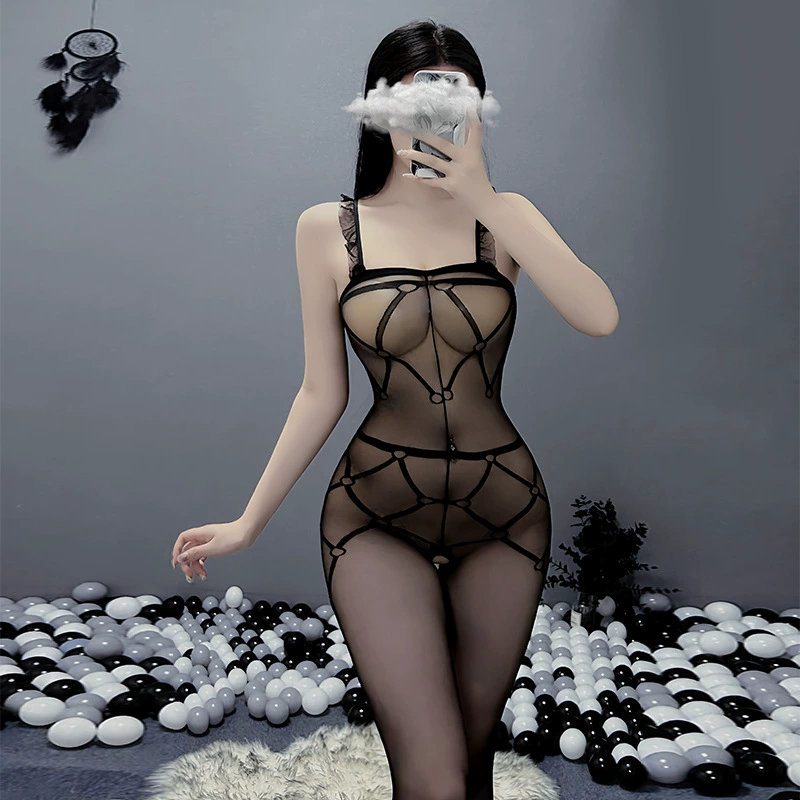 Ночной цвет весенний ветер Sexy нижнее белье сексуальные чулки перспектива кружевное соблазнительный комбинезон без снятия крючка носки 8138