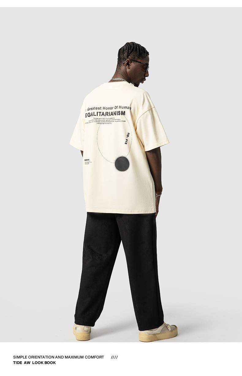 T-shirt da uomo in cotone stampato vestibilità oversize_voghion.com