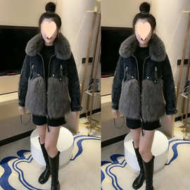 羽绒棉服牛仔服大衣2025冬季新款大码网红洋气皮显瘦外套女