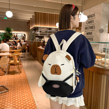 学生大容量百搭书包女日系ins可爱萌宠动物双肩包小众休闲背包