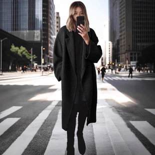 Cross-border explosions in stock women's woolen coat new multi-color multi-size optional women's autumn and winter foreign trade windbreaker coat
