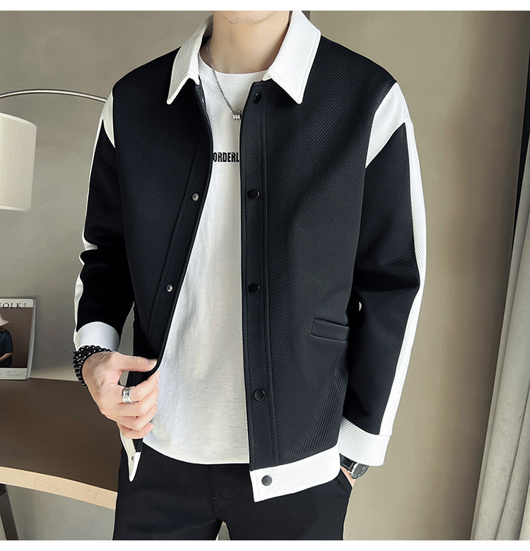 Color Block Blazer For Men Stylish Casual Autumn Jacket_voghion.com