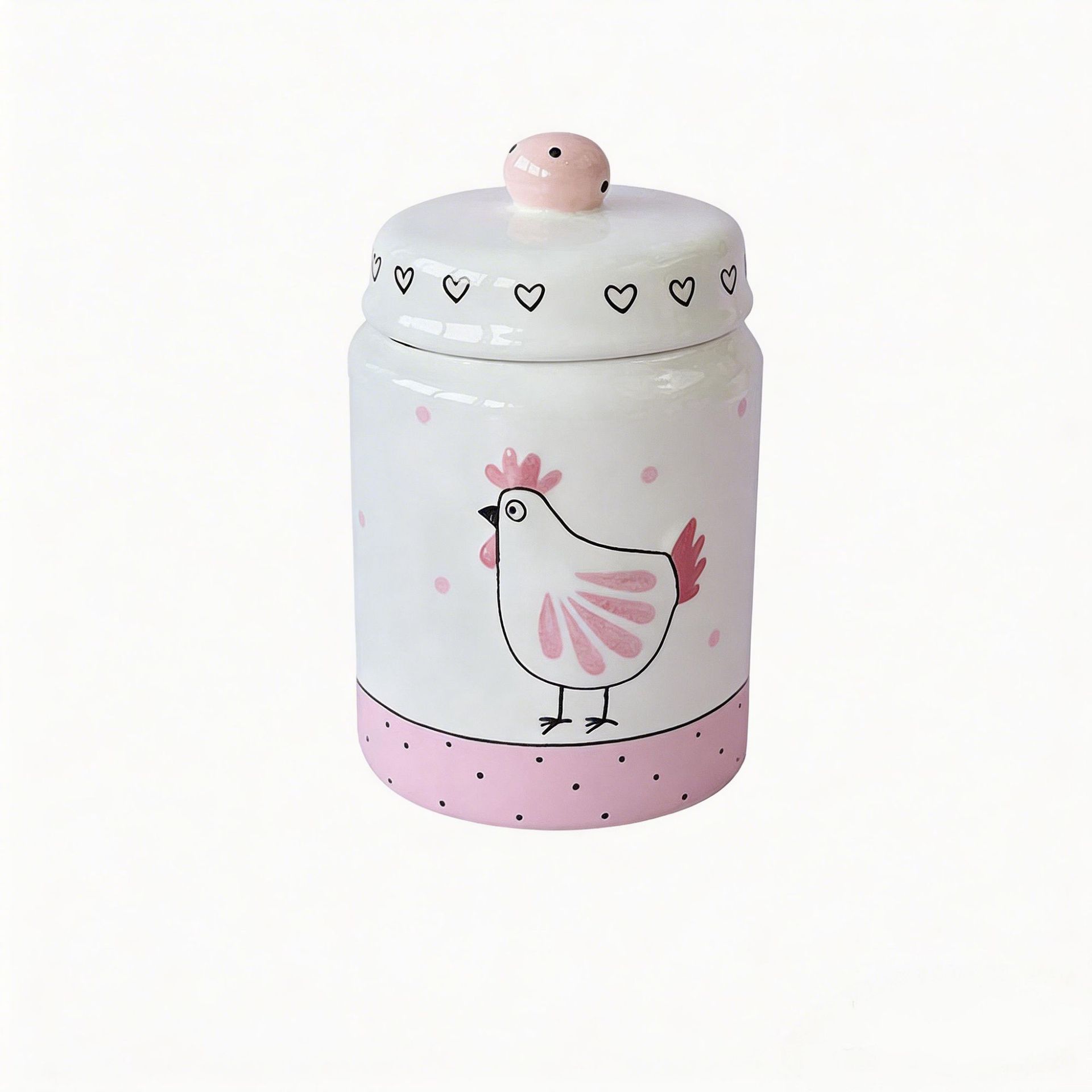 Dorado rosa en relieve pollo lindo contenedor de sellado de galletas de té gran y pequeño regalos de vacaciones