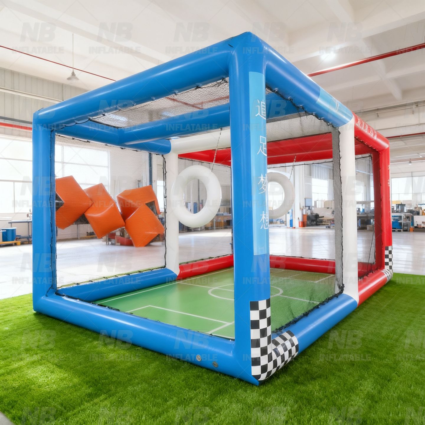 marco de modelo de aire de jaula de entrenamiento de campo de juego de vuelo inflable para campo de fútbol no tripulado juvenil nacional