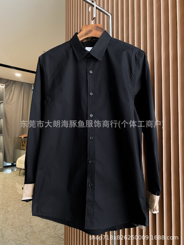 正确版英伦B家胸前TB刺绣府绸休闲通勤商务百搭衬衫高级感衬衣|undefined