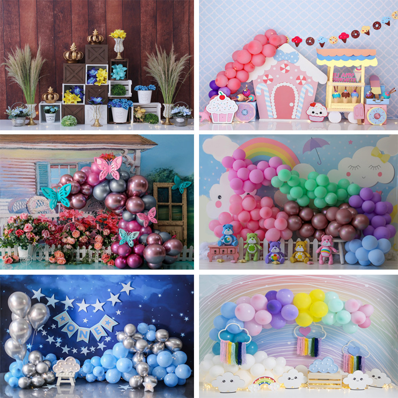 Foreign Trade Children's Baby Birthday Banner Party Photography Background Cloth Foreign Trade 100 Days Baby Bath Decoration Hanging Cloth