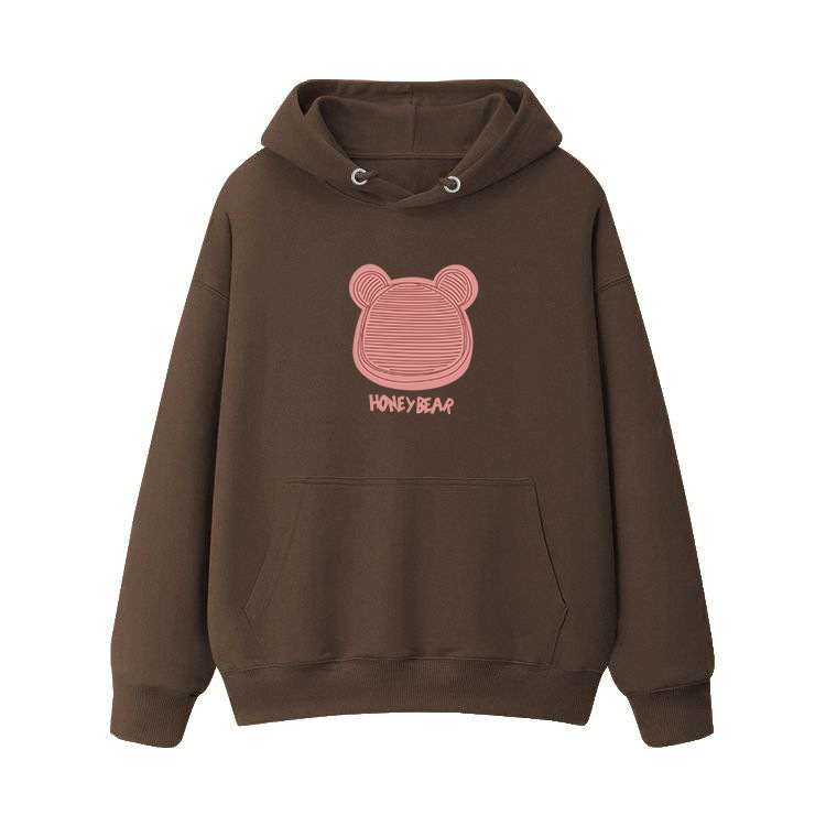 跨境外贸美式oversize时尚卡通连帽卫衣女秋冬加绒加厚慵懒风外套|undefined