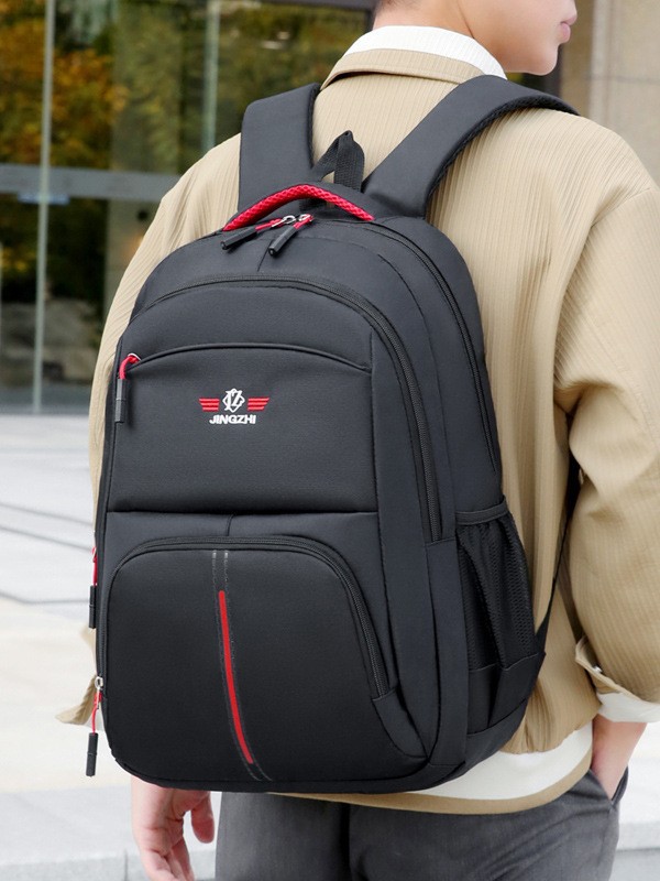 2025 Mochila de computadora de negocios informal para hombres nuevos transfronterizos Mochila de computadora de gran capacidad para estudiantes de secundaria y preparatoria