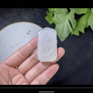 Jin Yu Tang exquisite Hetian jade suet white flowers blooming rich oily full jade delicate greasy exquisite workmanship