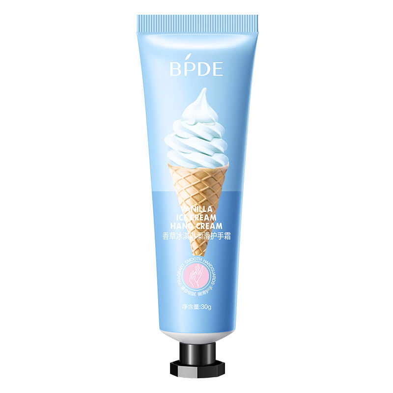 Biandi, crema de manos de helado de vainilla, hidratante, anti-sequeo, crema de manos para la piel de otoño y invierno, pequeño valor facial.