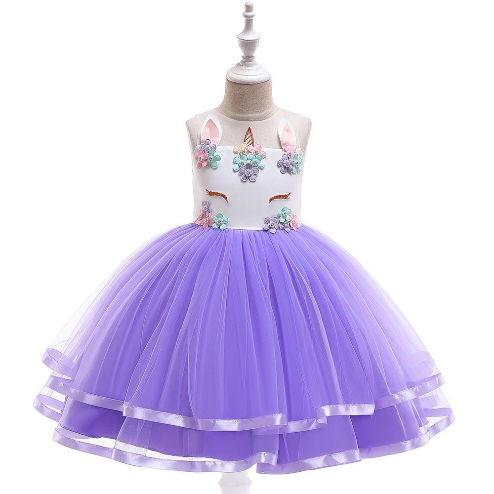 Vestido de unicornio para niñas, vestido para actuaciones, vestido de princesa unicornio, vestido tutú de malla y encaje, disfraz para actuaciones