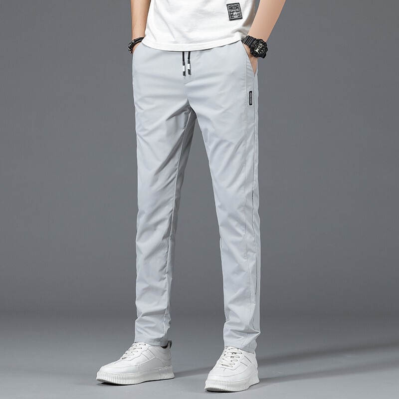 Men's Casual Pants Autumn and Winter New Elastic Sports Long Pants Men's Straight Loose Trendy Quick-Dry Cross-Border Men's Pants Men's Casual Pants Autumn and Winter New Elastic Sports Long Pants Men's Straight Loose Trendy Quick-Dry Cross-Border Men's Pants