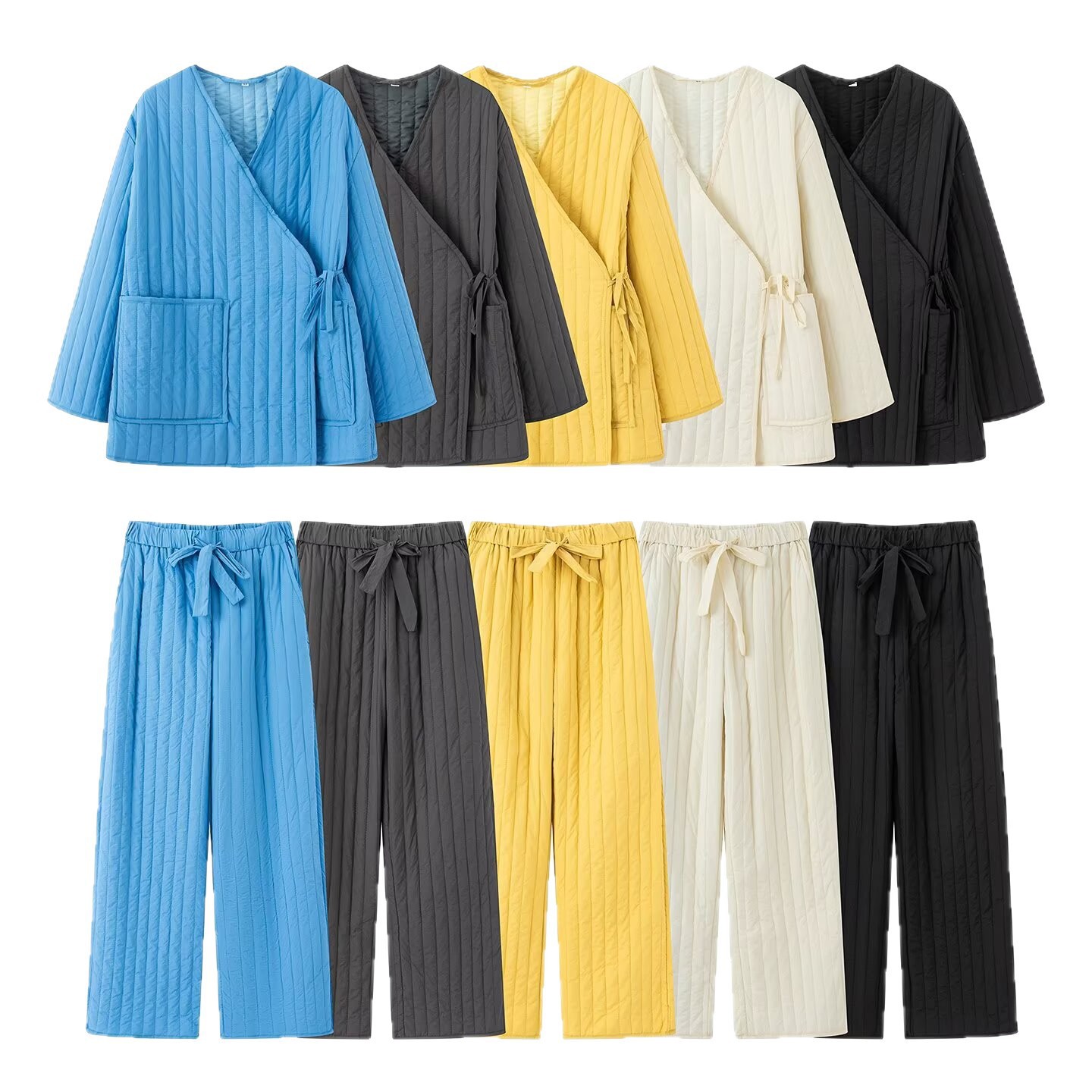 2025秋季新款女装 欧美风时尚宽松道袍男女同款外穿棉服套装