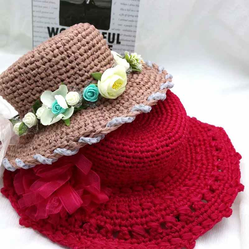 Manufacturer wholesale snow yarn with transparent ribbon 1.5cm woven summer hat bag diy hair accessories gift box packaging