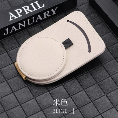 Ticket Storage Bag, Car Glasses Clip/Bill Clip - beige