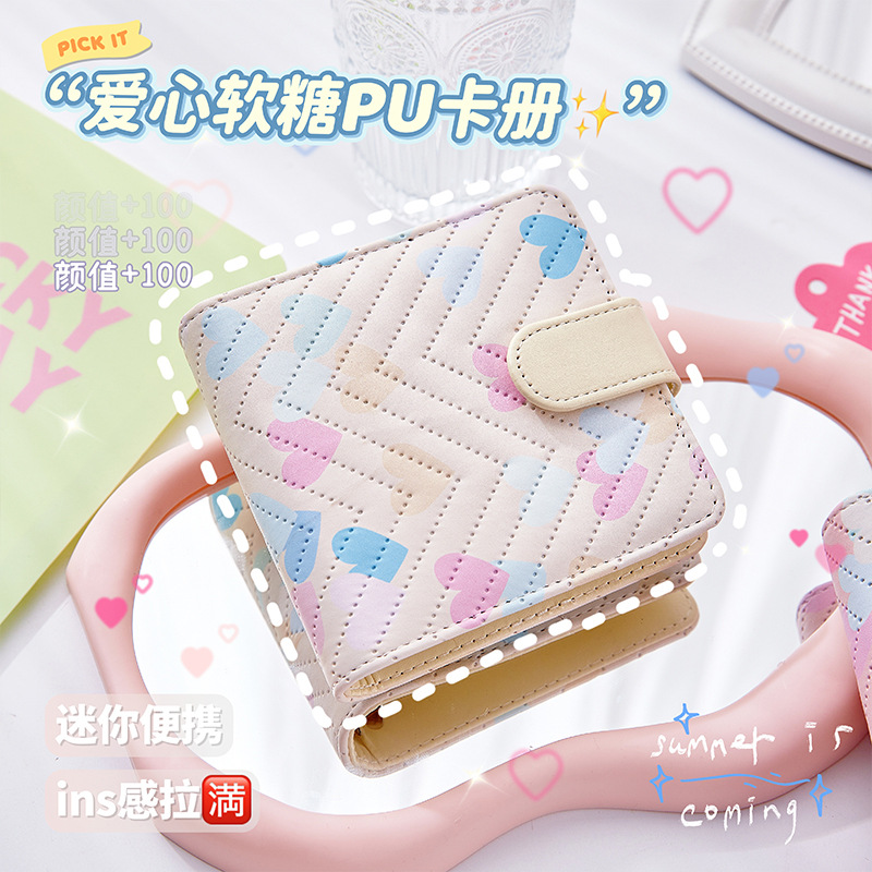 Wewu Love Fudge Candy One Palace Geca Book Little Fresh Little Card Star Polaroid Book de almacenamiento Mini álbum de mascotas