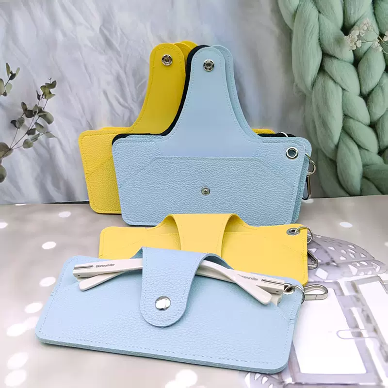 新款PU皮革按扣包装定制眼镜收纳袋简约大气防眼镜刮伤也定制LOGO