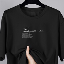 跨境薄款宽松男士美式T恤夏季冰丝网眼透气短袖圆领休闲T恤摆摊款