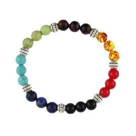 速卖通新品 玛瑙帝皇石 七彩佛珠手串 手工手链 厂家创意饰品