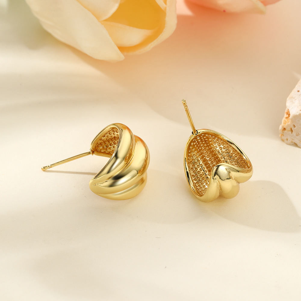 Ear Studs Classification 1 Pair Simple Style Geometric Copper 18K Gold Plated Ear Studs