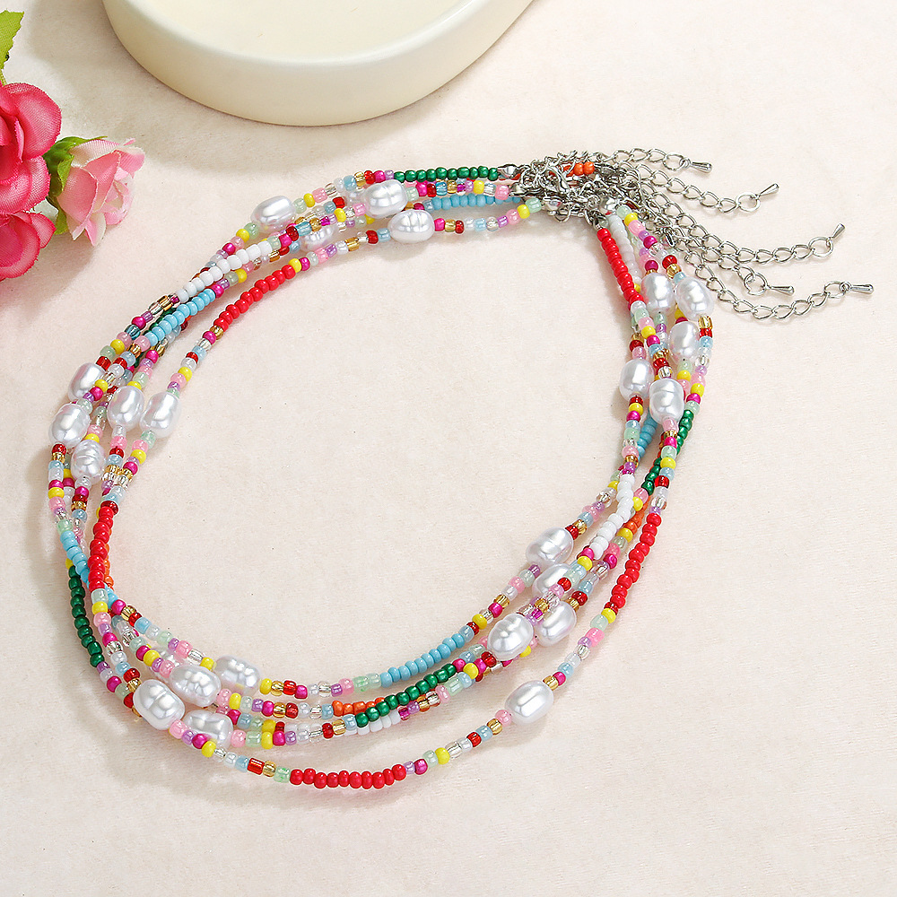 Rond Bohémien Verre Collier De Gros display picture 2