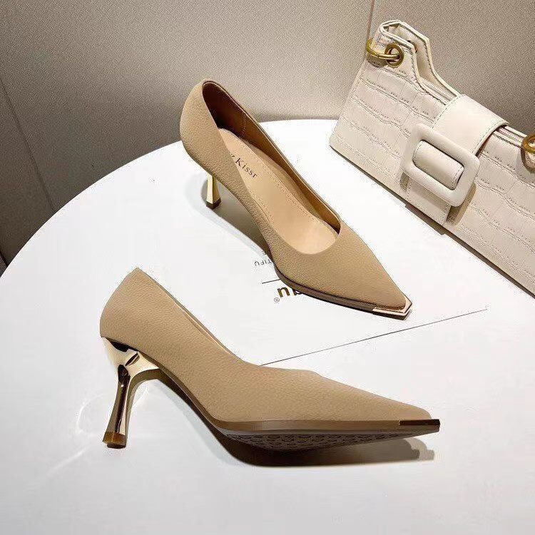 Simone Lainer Comfortable Pointed-Toe Women's High Heels 2026 Spring Season Black Shallow Mouth Commuting Work Stiletto Shoes