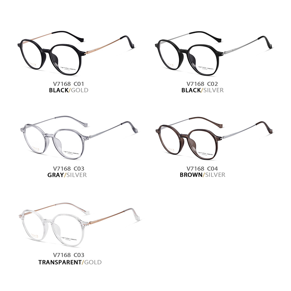 Pie de titanio puro marco de espejo de miopía óptica retro marco de ojo para hombres y mujeres puede estar equipado con grado spot al por mayor 7168