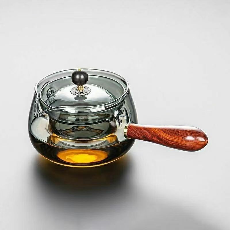 360 grados de rotación caliente resistente al calor de ocio olla ahumado vidrio borosilicato gris ocio té fabricante engrosada a prueba de explosiones