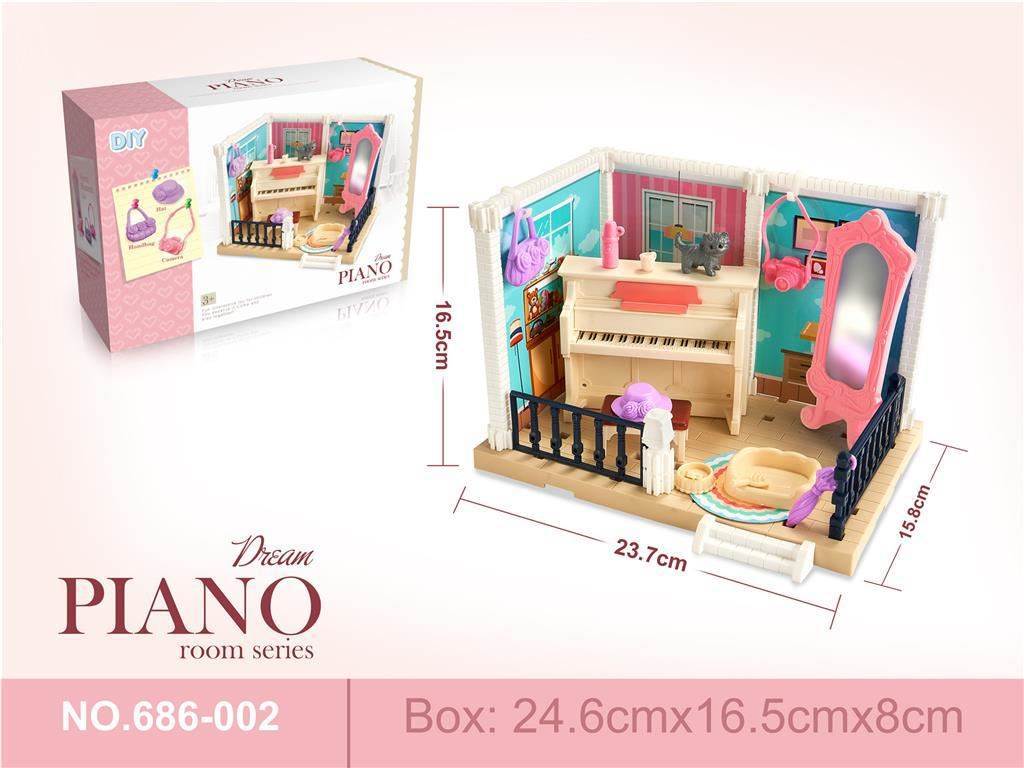 Diy self-assembled play house piano room
