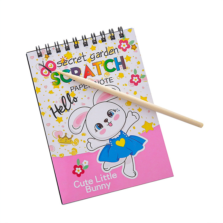 Libro de raspado de bricolaje para niños, pintura de raspado de graffiti de colores creativos, papel de raspado de arte de jardín de infantes, regalo de premio para estudiantes