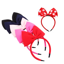 针织大红色布艺蝴蝶结儿童发箍小清新头饰女童公主箍学生表演发卡