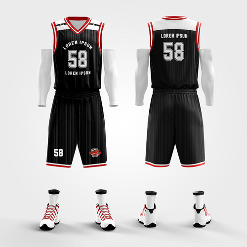 Professional DIY Basic Basketball Jersey Set with Full-Body Printing for Team and Class Training